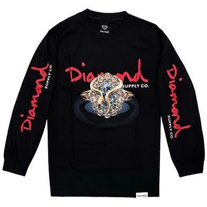 Diamond Supply Co. Men's Golden Snake Long Sleeve Tee T-Shirt in Black